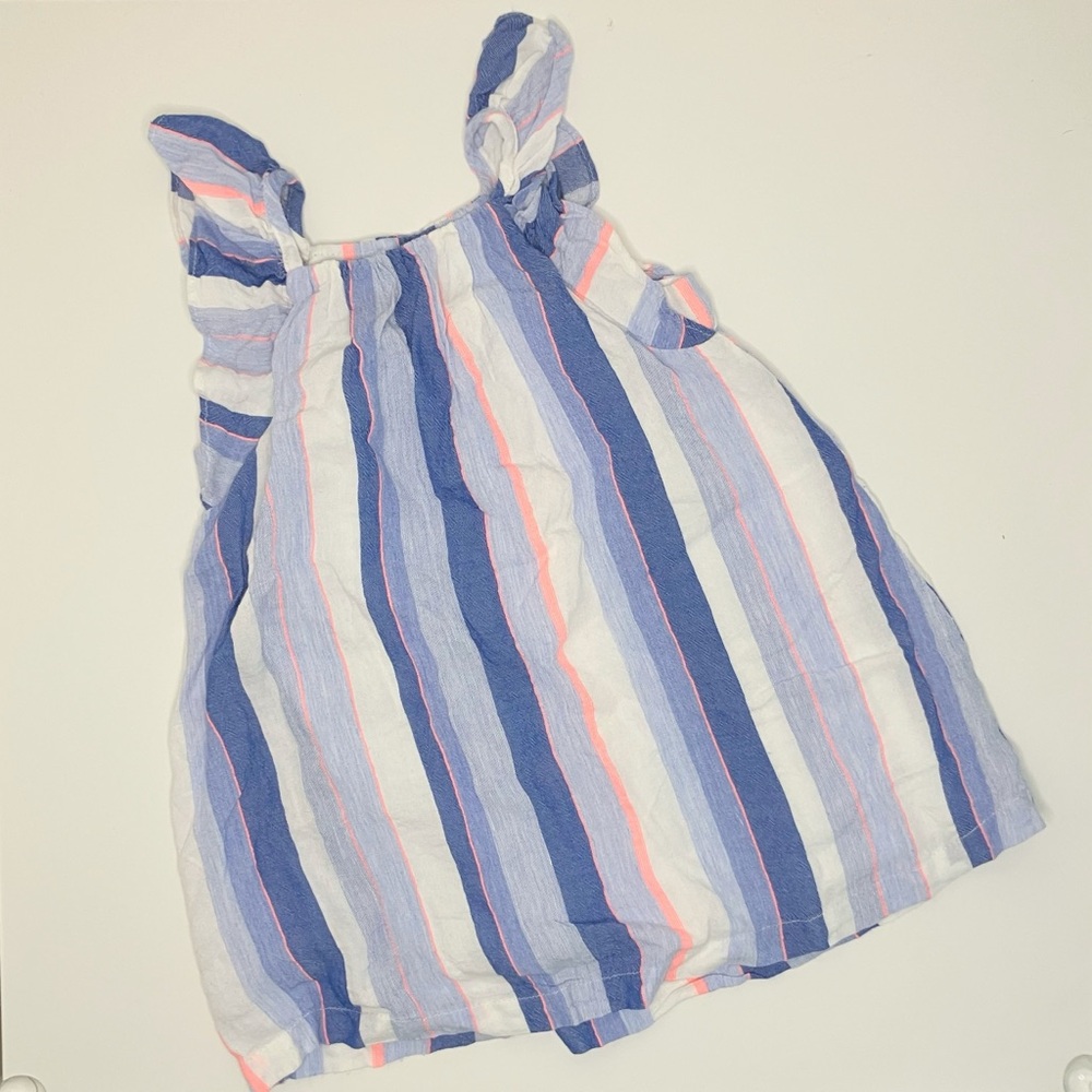 Zara Baby Girl Blue/Pink/White Striped Sleeveless Dress